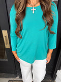 Emerald Classic Wrinkle Free Round Neck top