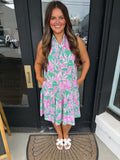 Costal Breeze Collared Summer Dress - Aqua Mint