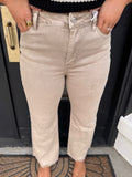 Acid wash boot cut jeans-ash mocha