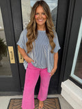 Acid wash boot cut jeans-hot pink