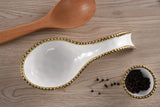 Spoon Rest- Gold & white