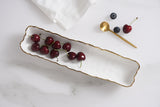Cracker tray- gold and white