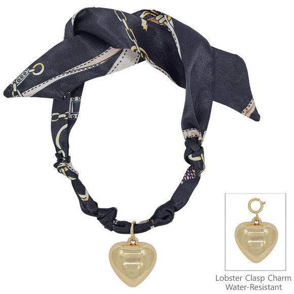 Black Knotted Scarf Necklace with Hammered 1