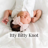 Baby Bling® Itty Bitty Knot small soft nylon bow headband: Antique Pink
