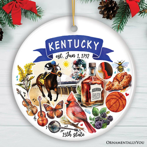 Artistic Kentucky State Themes Christmas Ornament