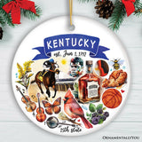 Artistic Kentucky State Themes Christmas Ornament
