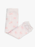 Girls Pink Bows Patterned Footless Ruffle Tights: Pink / 0-6m