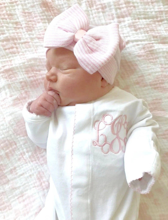 White w/Pink Picot: Newborn