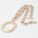 Hammered Loop Link Chain Necklace: GD
