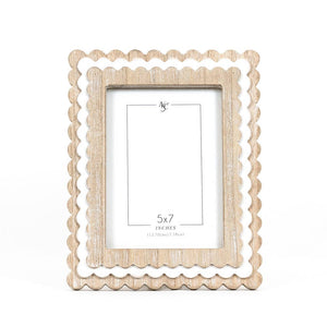 Wooden Picture Frame with white detail (5x7 picture)