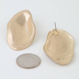 Hammered Abstract Ripple Drop Earrings: GD