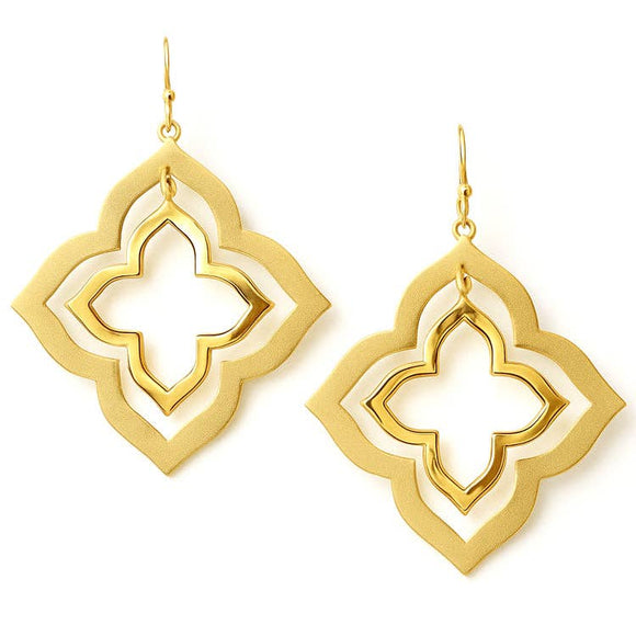 Gold Metal Layered Clover Style 1.25