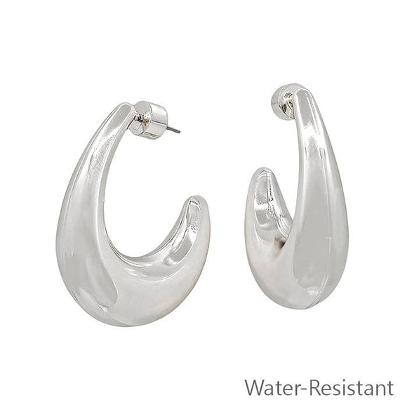 Water Resistant Silver Thick Teardrop 1.5