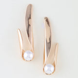 Modern Pearl Stone Wrap Drop Earrings: GCR