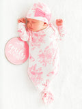 Women's Bubblegum Pink Butterfly Toile Bamboo robe