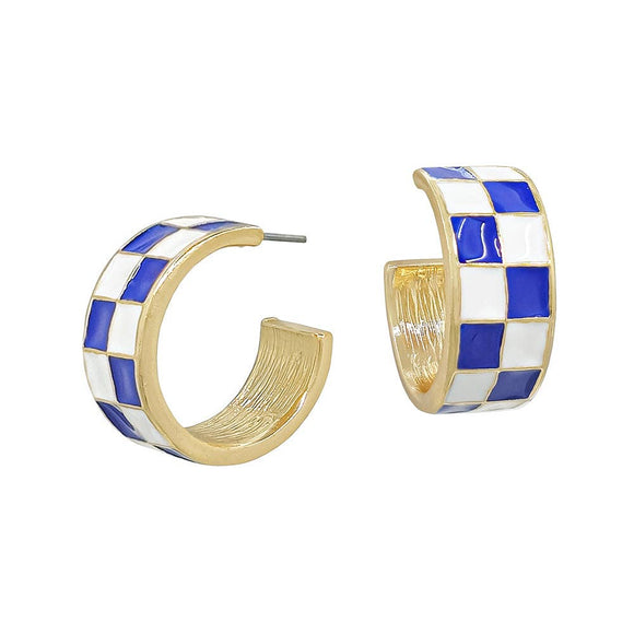 Blue and White Checkered and Gold .75