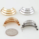 Triple Heart Arch Hoop Earrings: GD