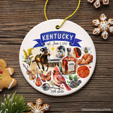 Artistic Kentucky State Themes Christmas Ornament