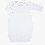 Paty Knit Overlap Shoulder Gown #115: With Bow / Newborn / Pink