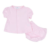 Solid Essentials Ruffle Diaper Cover Set - Pink: Preemie