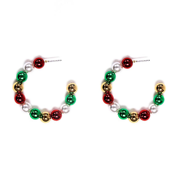 Set of Three Red, White, Green Christmas Beaded 1