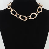 Abstract Matte Link Chain Necklace: GD